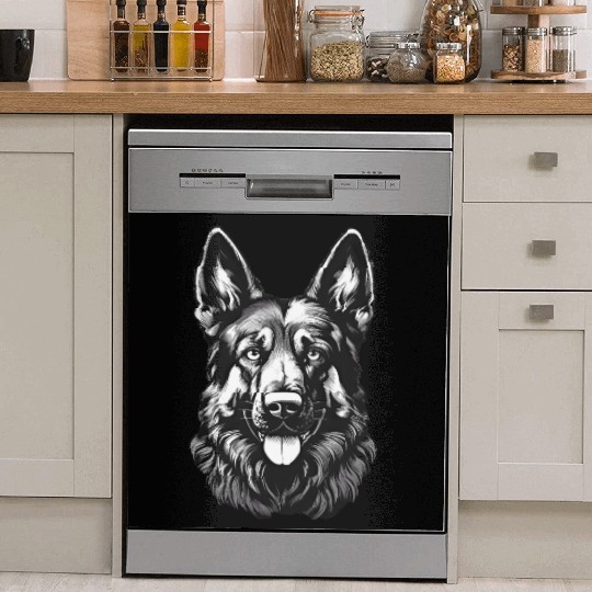 German Shepherd guard dog dad pet beautiful puppy Dish Washer Covers