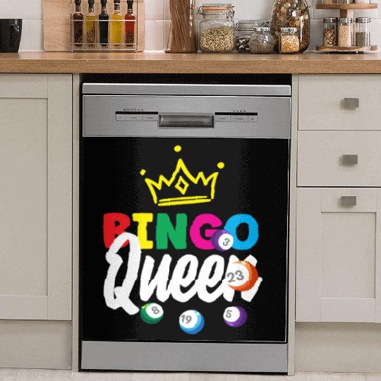 Bingo Queen Bingo Player Crowned Fun Dish Washer Covers