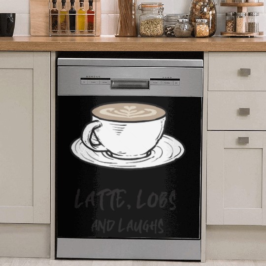 Latte, Lobs and Laughs - Pickleball Coffee Dish Washer Covers