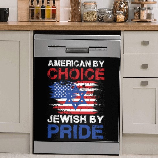 American By Choice Jewish By Pride Patriotic Dish Washer Covers