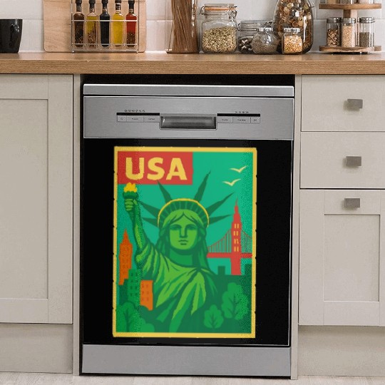 Iconic Statue of Liberty Urban Artwork  Dish Washer Covers