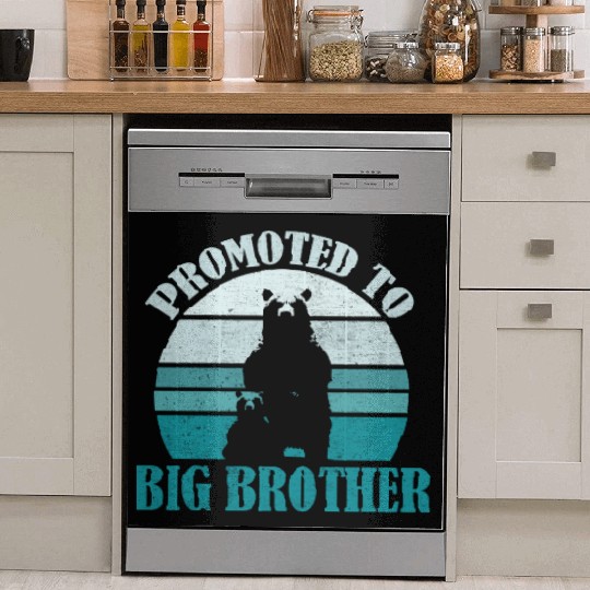 Promoted to Big Brother Bear Design Kids Toddler Dish Washer Covers