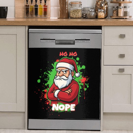 Ho Ho Nope – Grumpy Santa Art Dish Washer Covers