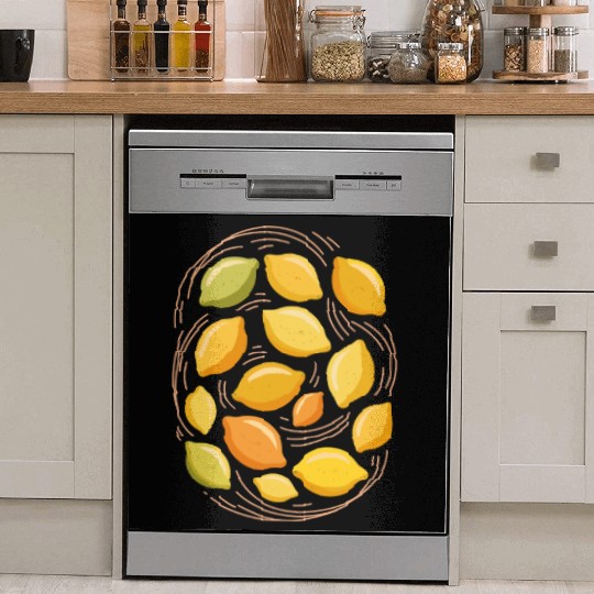 Lemon Pattern for Citrus Lovers Dish Washer Covers