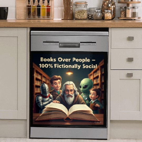 Fictional Alien and Wizard Book Lovers Dish Washer Covers