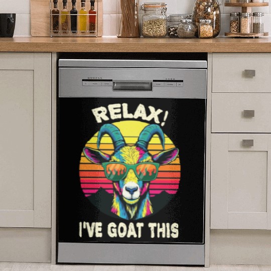 Relaxed Goat with Sunglasses Graphic Dish Washer Covers