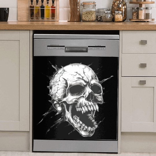 Dark Skull Burst Graphic Design Dish Washer Covers