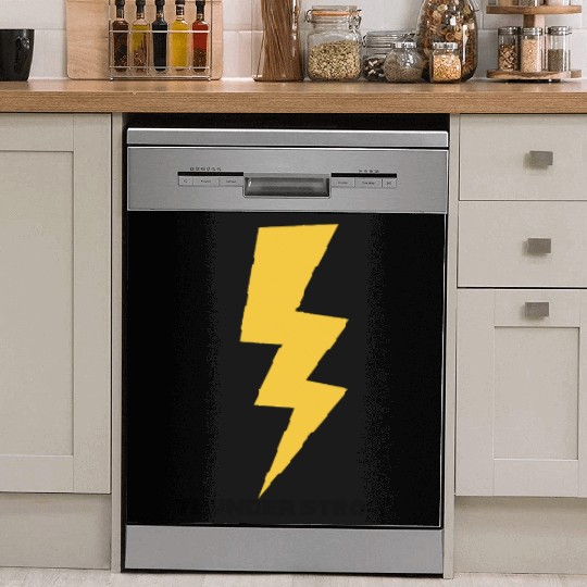 Dynamic Yellow Lightning Bolt Design Dish Washer Covers