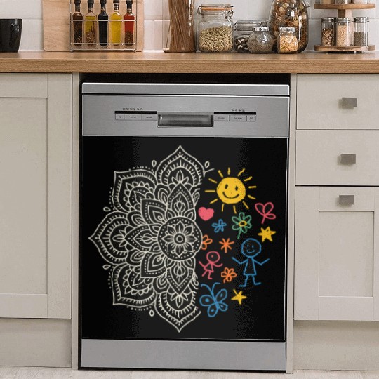 Mandala & Kids Doodles Dish Washer Covers