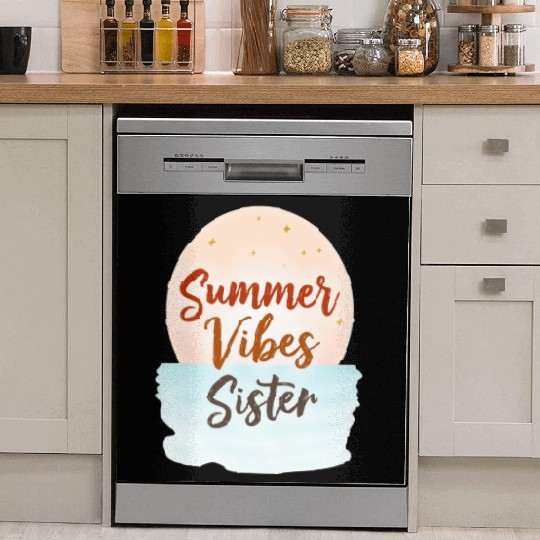 Summer Vibes Sister Graphic Dish Washer Covers