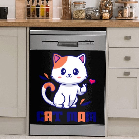 Cute Cat Mom Design Dish Washer Covers