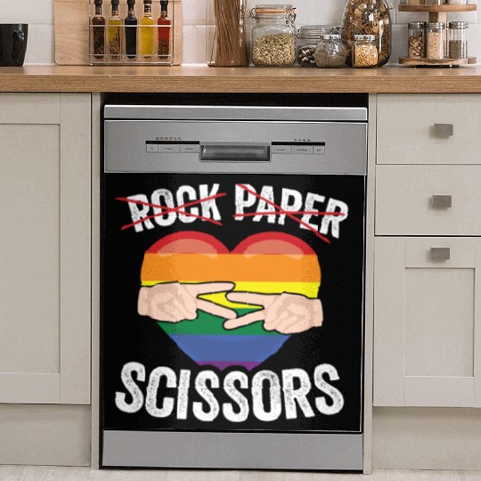 Funny Rock Paper Scissors LGBTQ LGBT Community Dish Washer Covers