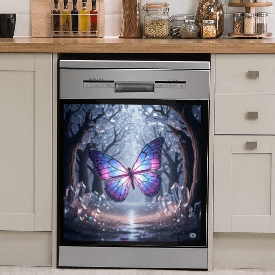 Galaxy Winged Butterfly in Mystical Forest Dish Washer Covers