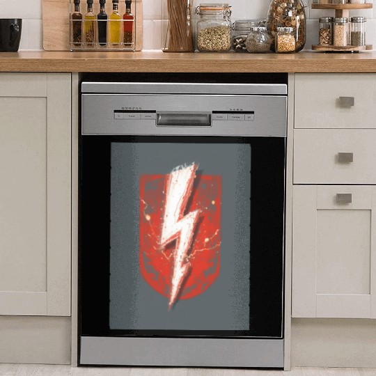 Red Lightning Bolt Graphic – Superhero Thunder Dish Washer Covers