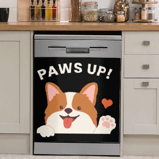 Playful Puppy Paws Up Dish Washer Covers Design