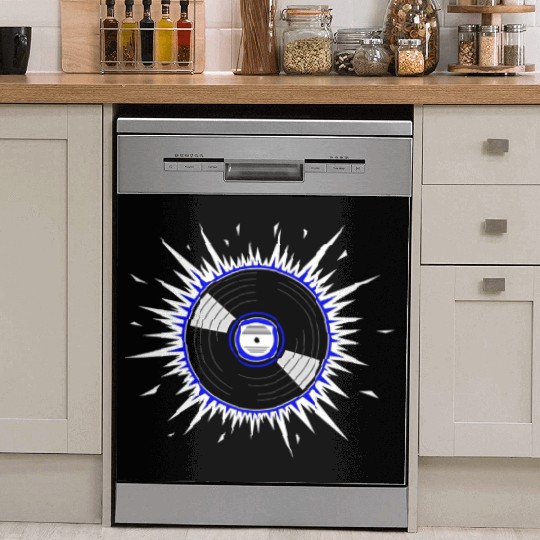 Vinyl Record Starburst Design Dish Washer Covers