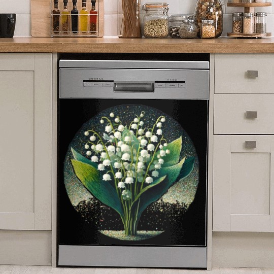 Mystical Lily of the Valley Illustration Dish Washer Covers