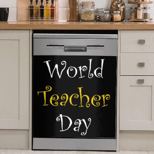 Whimsical World Teacher Day Dish Washer Covers