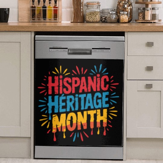 Hispanic Heritage Month Celebration Design Dish Washer Covers
