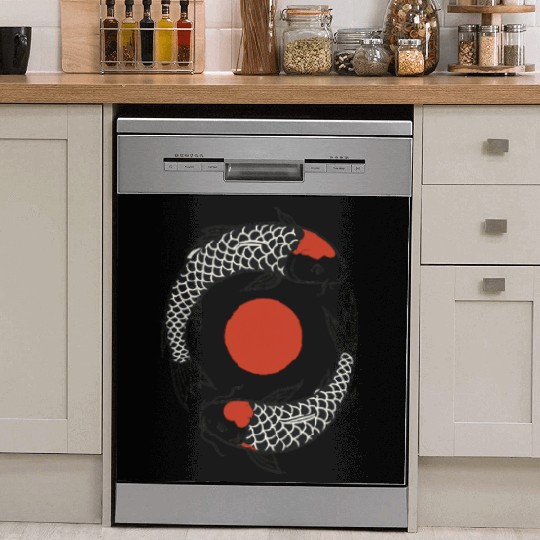 Koi Fish Yin Yang Symbol Dish Washer Covers