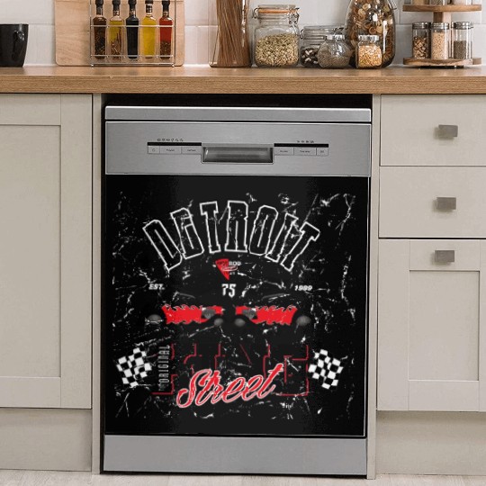 Retro Octobite Hot Rod Detroit Garage Dish Washer Covers