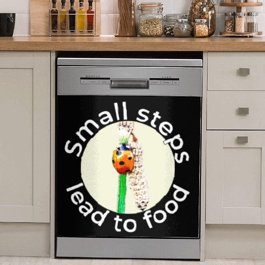 Small Steps – Ladybug White Text Dish Washer Covers