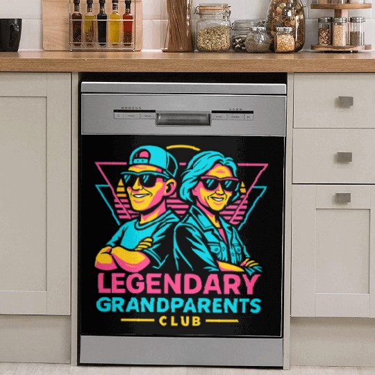 Legendary Grandparents Retro Neon Dish Washer Covers
