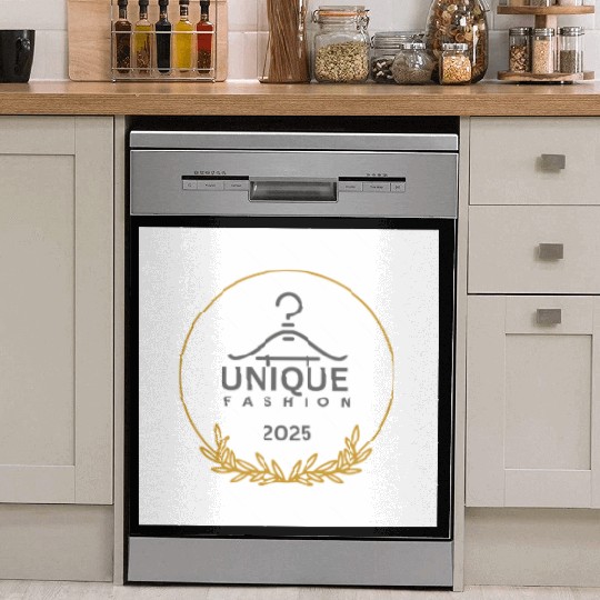 Black And Gold Minimalist Fashion Logo Dish Washer Covers