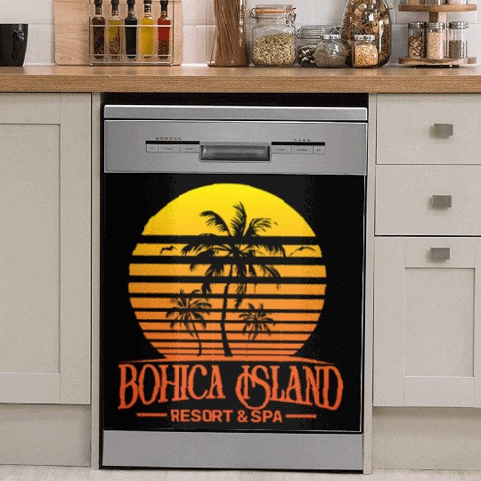 Funny retro Bohica island resort and spa military  Dish Washer Covers