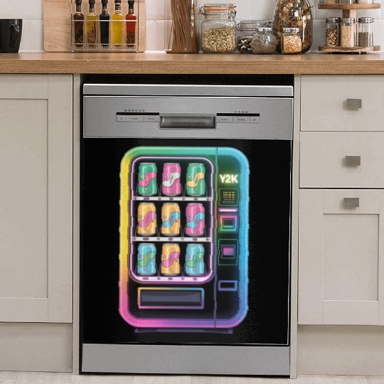 Y2K Cyber Vending Machine with Iridescent Drinks Dish Washer Covers