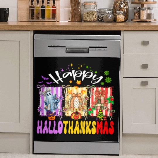 Festive Halloween Thanksgiving Collage Dish Washer Covers