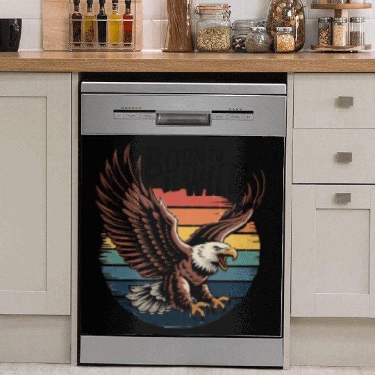 Born to Be Wild Eagle Illustration Dish Washer Covers