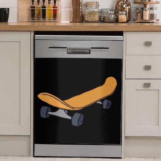 Vintage Skateboard Retro Illustration Dish Washer Covers