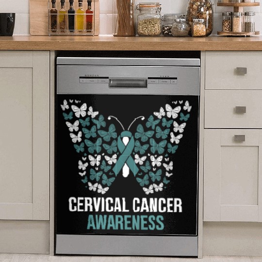 Cervical Cancer Awareness Butterfly Design Dish Washer Covers