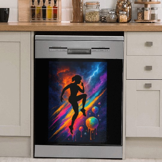 Celestial Storm Dance Silhouette Dish Washer Covers