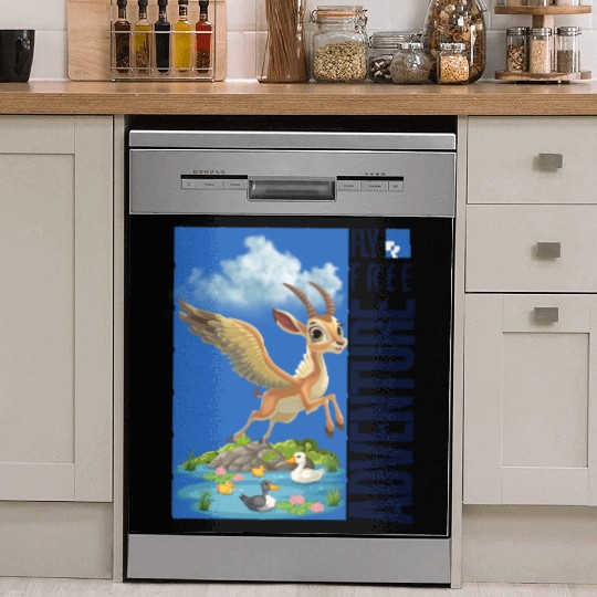 Flying Mythical Waterfowl with Adventure Theme Dish Washer Covers