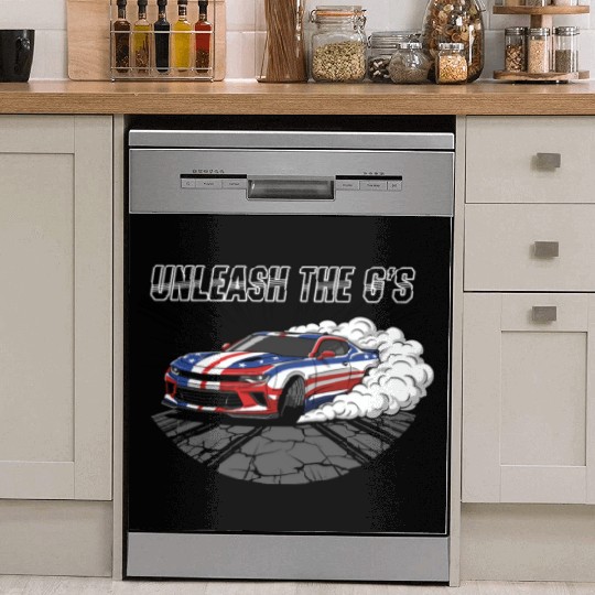 Patriotic American Muscle Car Dish Washer Covers