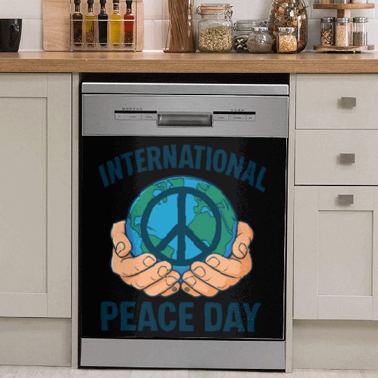 International Peace Day Hands Holding Earth Dish Washer Covers
