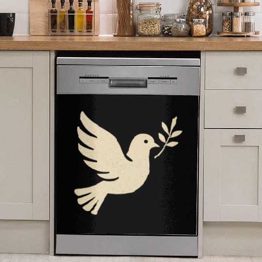 Elegant Dove with Olive Branch Design Dish Washer Covers
