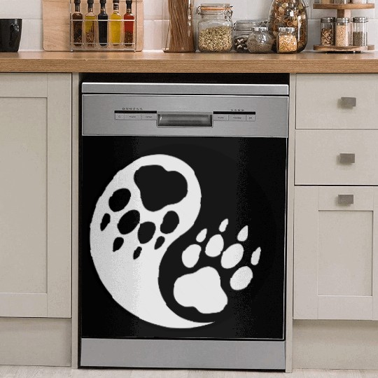 wolf paw ying yang Dish Washer Covers