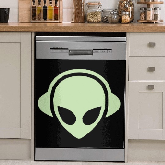 Alien headphones Glow in the dark Dish Washer Covers