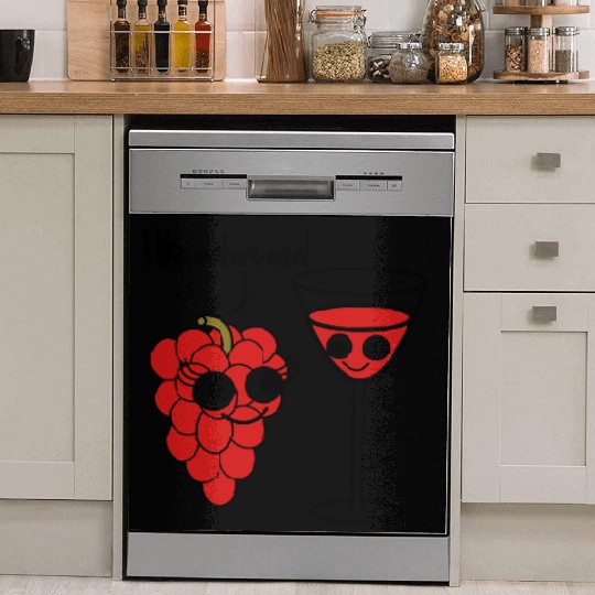 "I like mature men" Grape / Wine Vector Design Dish Washer Covers