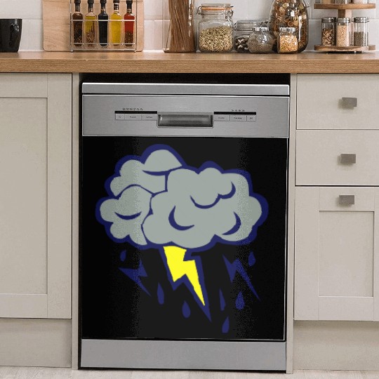 lightning cloud rain storm 606 Dish Washer Covers