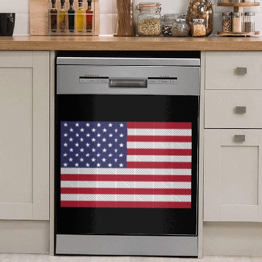 Independence Day cross-stitch american flag Dish Washer Covers