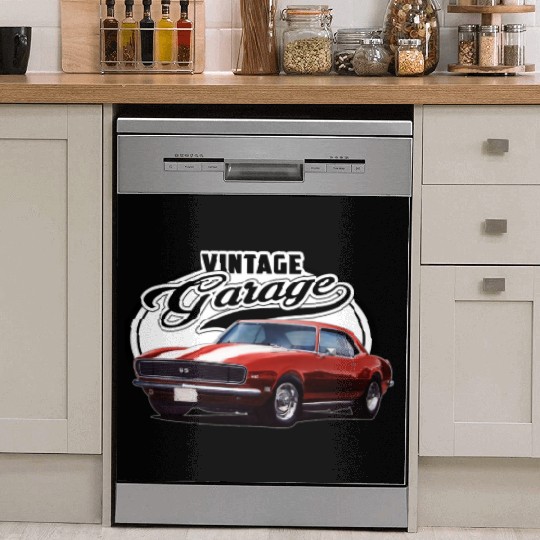 Vintage Camaro Garage Dish Washer Covers