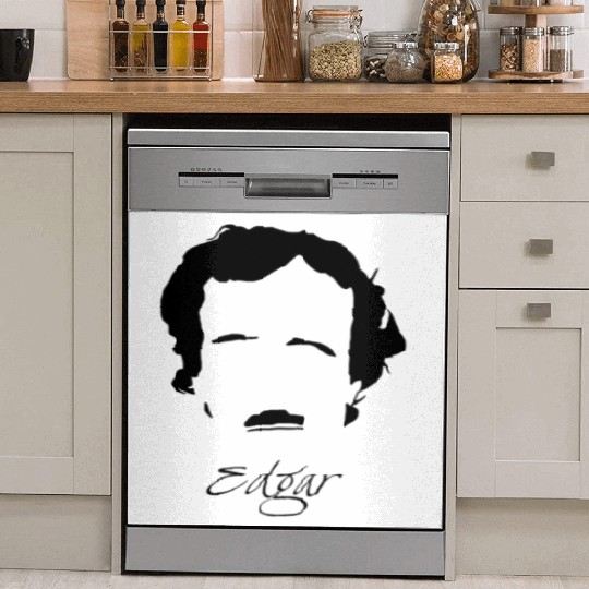 Edgar Allan Poe Silhouette & Hirsute Dish Washer Covers