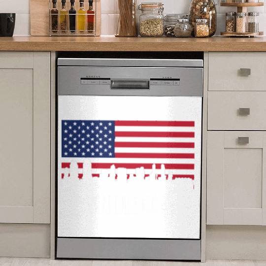 American Flag San Diego Skyline Dish Washer Covers