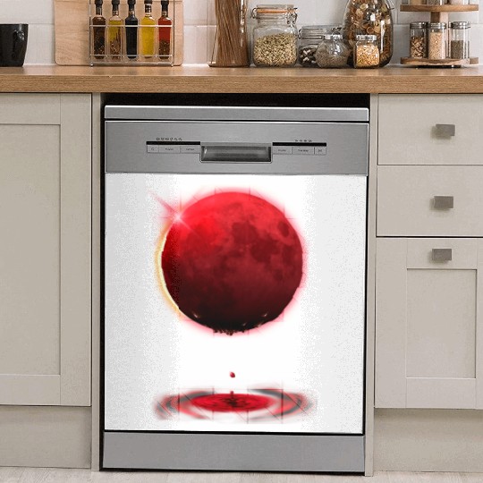 Vampire werewolf blood red moon eclipse Dish Washer Covers