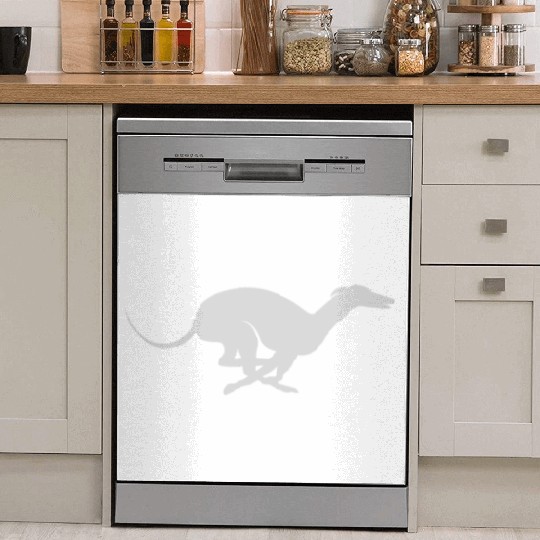 Light Grey Running Greyhound X Racer Track Dog Dish Washer Covers