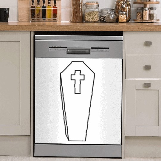 coffin burial cross grave cemetery dead gravestone Dish Washer Covers